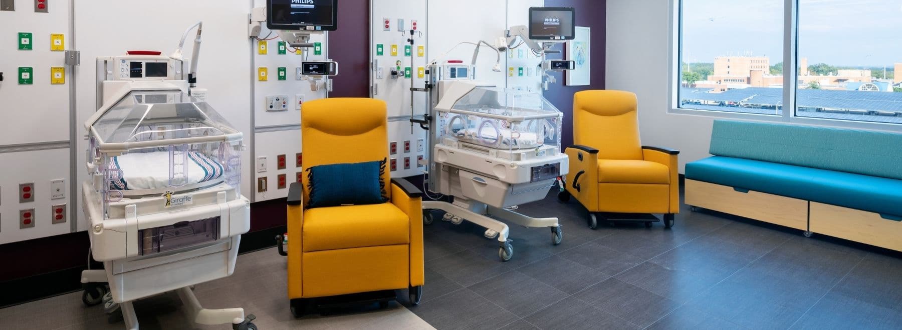 A NICU room in Sanderson Tower at Children's of Mississippi